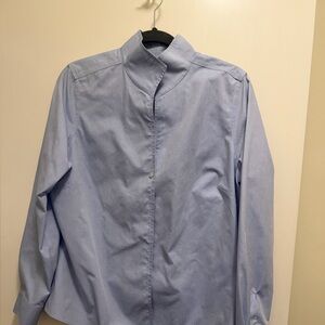 Foxcroft Light Blue Non-Iron Button-Up Shirt